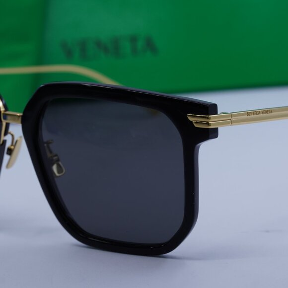 Bottega Veneta BV1083SA 001 Square Sunglasses - Black/Gold/Grey - Picture 2 of 10